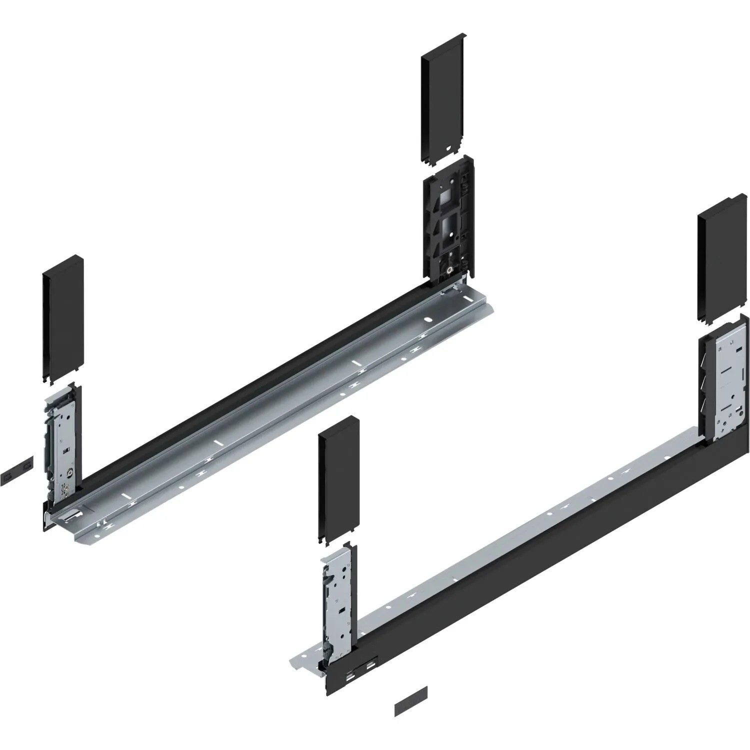 Blum Zarge Legrabox free Höhe C Nennlänge 650 mm Carbonschwarz Matt