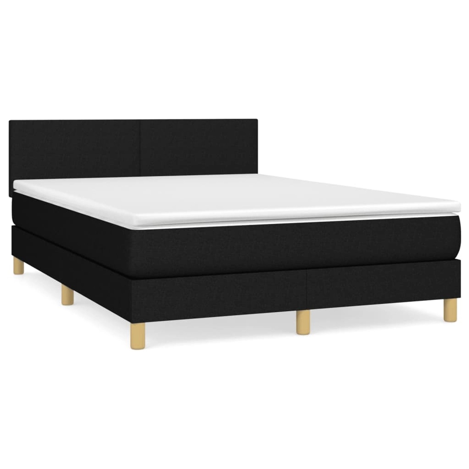 vidaXL Boxspringbett mit Matratze Schwarz 140x190 cm Stoff1467122 günstig online kaufen