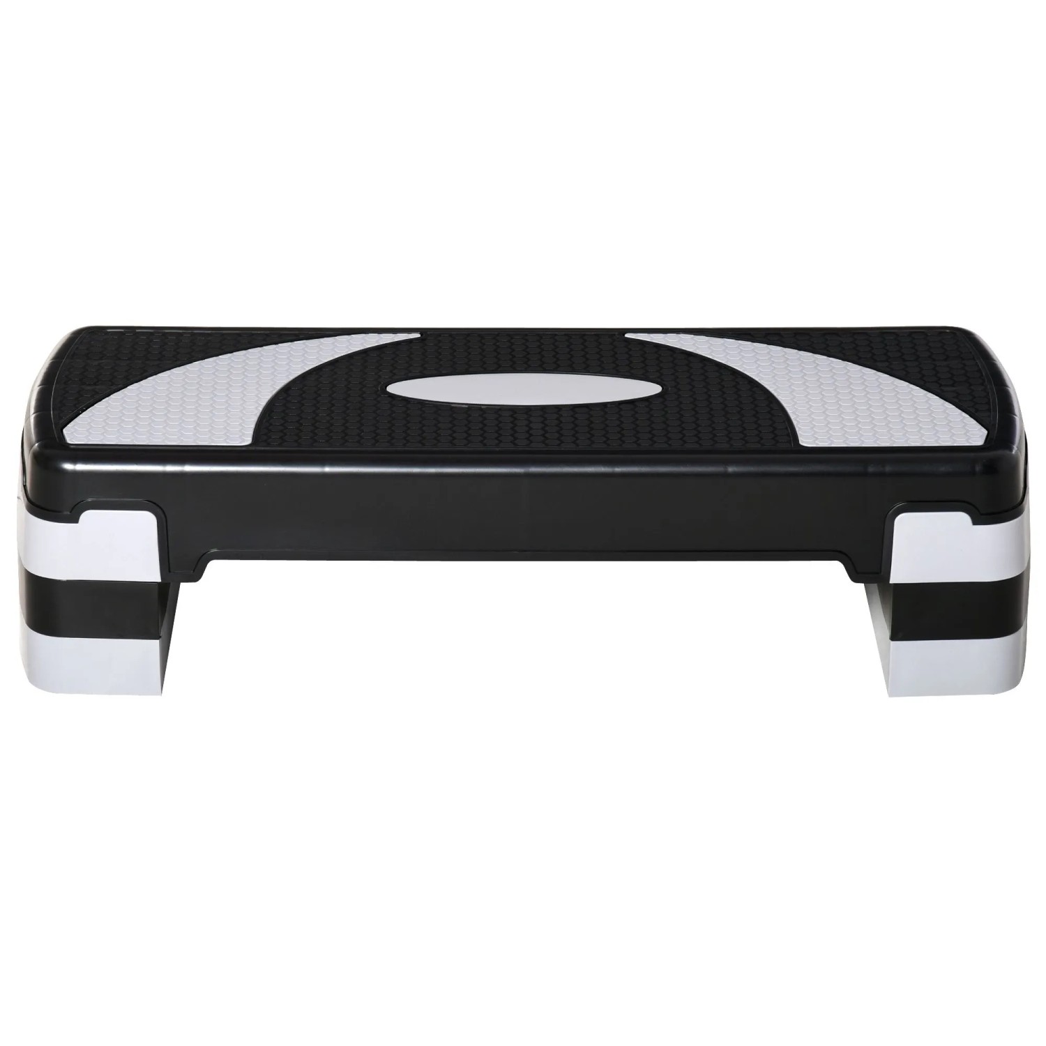 HOMCOM Steppbrett Kunststoff Schwarz+Grau 80L x 31B x 20H cm