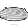 Schwarzer CookKing Grillrost aus Stahl, Ø 80 cm, mit 4 Griffen für Feuerschalen.