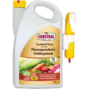 Substral Grundstoff Urtica Spray zur Pflanzenstärkung und Schädlingsabwehr, 2,5l Flasche mit Sprühkopf.
