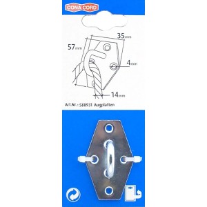 Conacord Augplatte aus Stahl, 6-eckig, 57 mm lang, für vielseitige Anwendungen.
