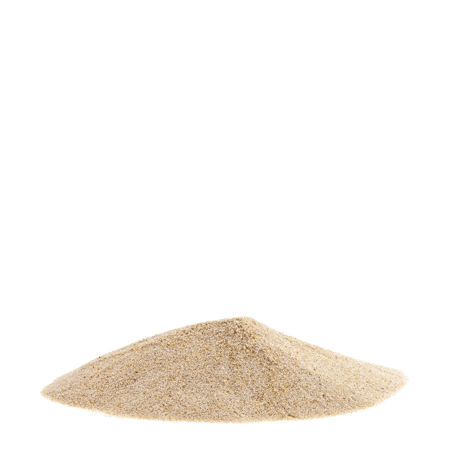 Foto von hellem Quarzsand (0,2-2,0 mm) als Schüttgut für vielfältige Anwendungen.