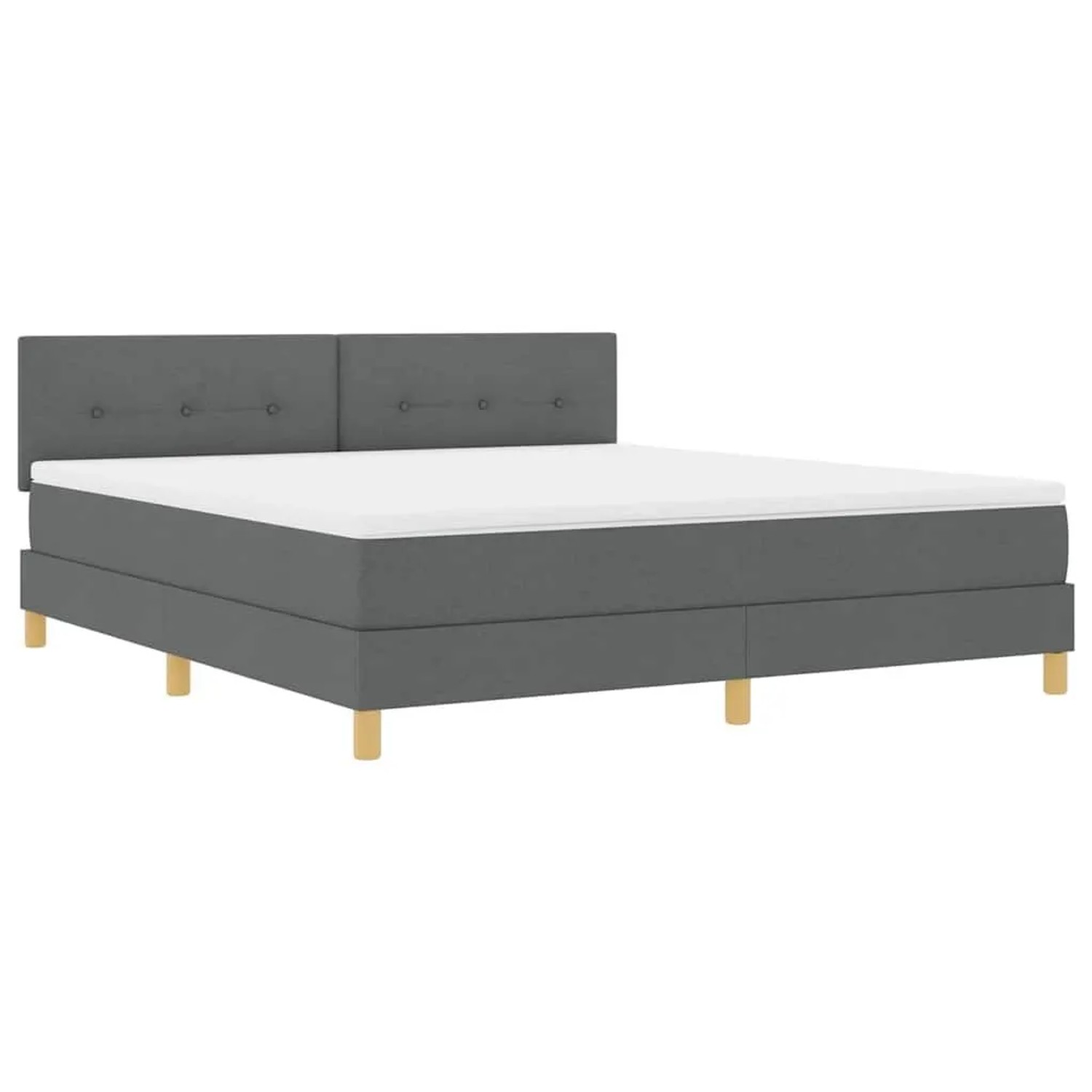 Thumbnail - vidaXL LED Boxspringbett mit Matratze Dunkelgrau 180 x 200 cm Stoff 3342458
