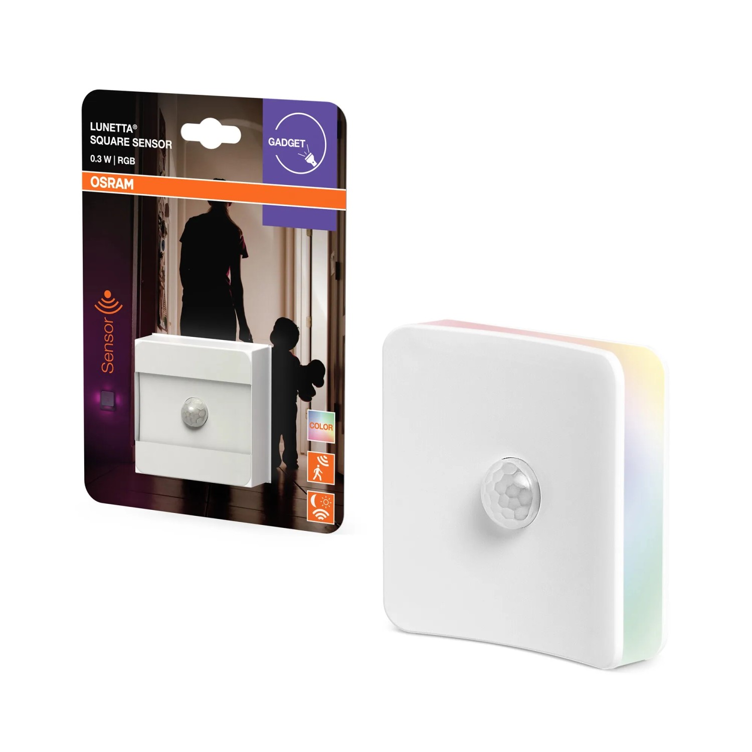 Osram LED-Nachtlicht Lunetta Square Sensor 0,3 W RGB 6,2 cm x 6,2 cm x 6,2 cm