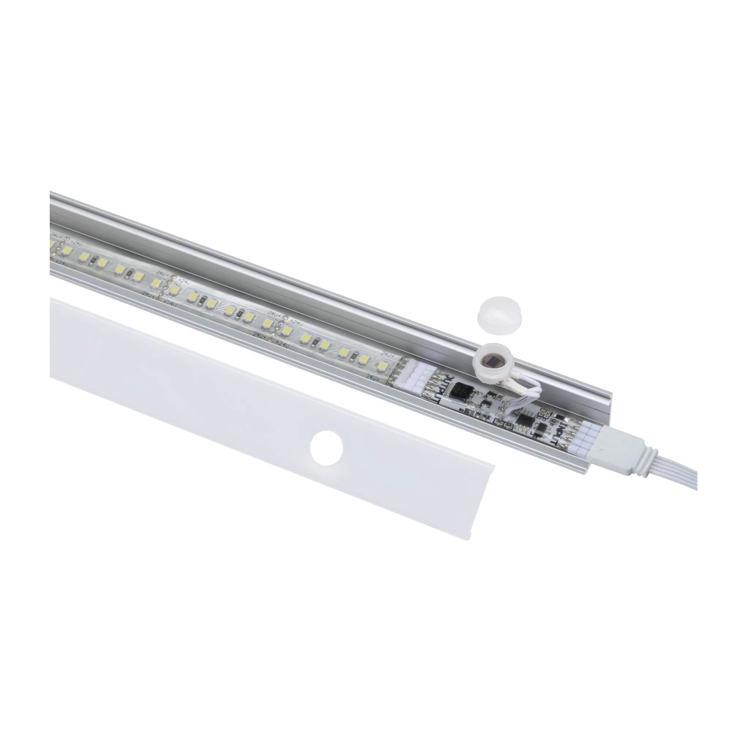 Paulmann MaxLED Profilsensor Night PIR 24V im Aluprofil mit LED-Streifen und Zubehör.