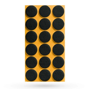 SOTECH Filzgleiter, Ø25mm, selbstklebend, schwarz, 18er-Set für Möbel und Oberflächenschutz.