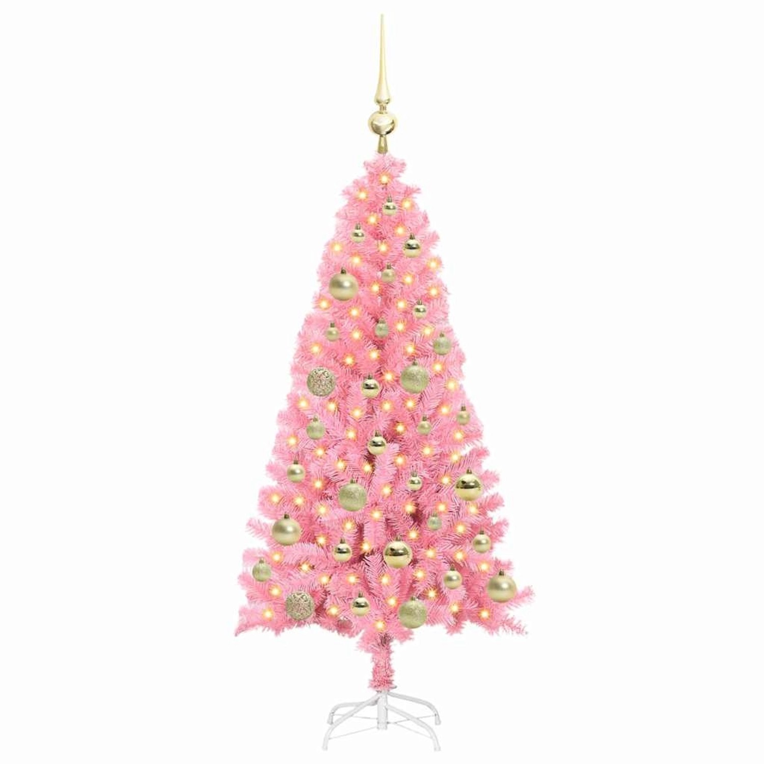 vidaXL Weihnachtsbaum mit 150 LEDs mit Ständer Rosa 120 cm PVC 3396411