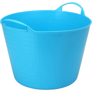 Blauer, flexibler Gummi-Eimer (15 l) mit Griffen für Gartenarbeiten und mehr.