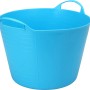 Blauer, flexibler Gummi-Eimer (15 l) mit Griffen für Gartenarbeiten und mehr.