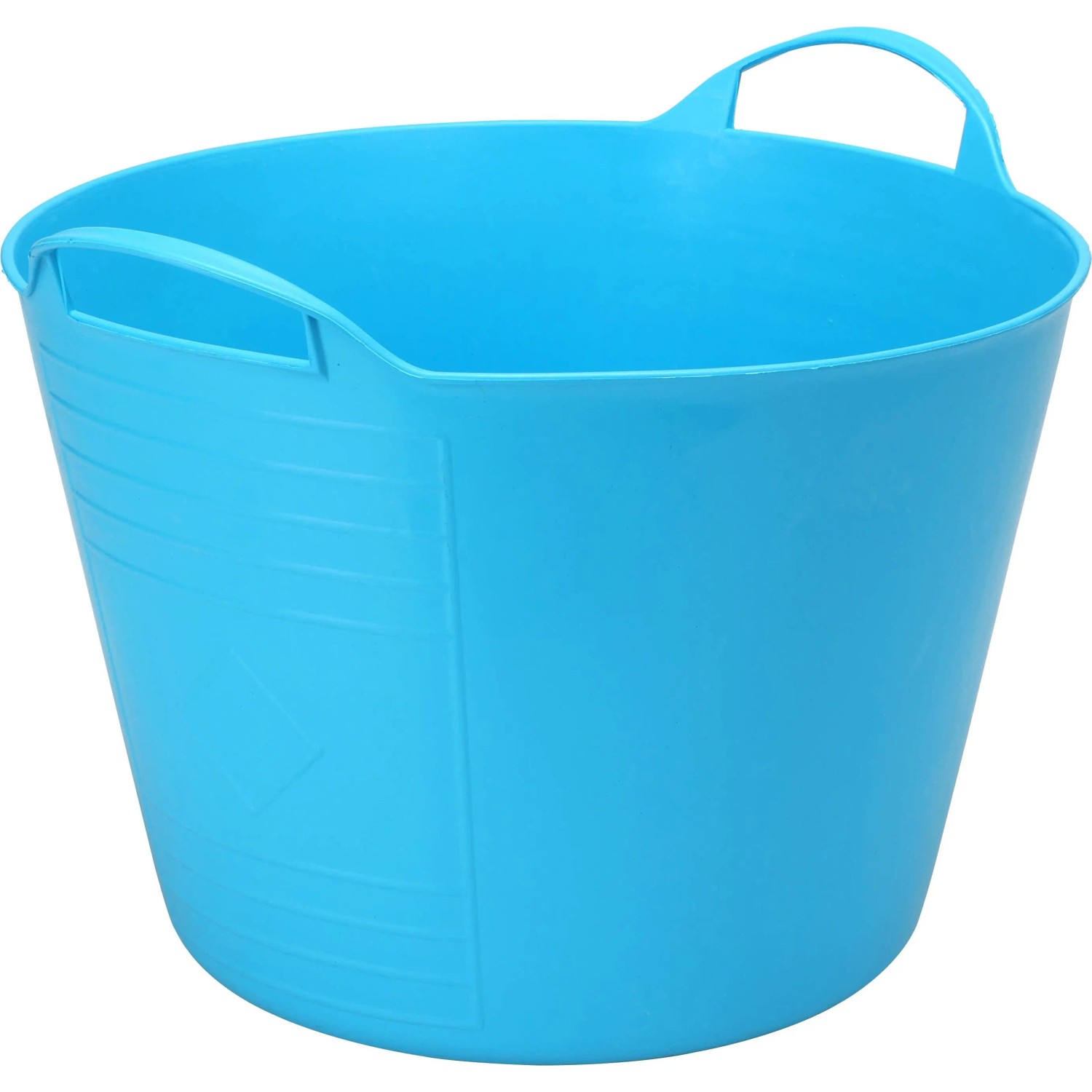 Blauer, flexibler Gummi-Eimer (15 l) mit Griffen für Gartenarbeiten und mehr.