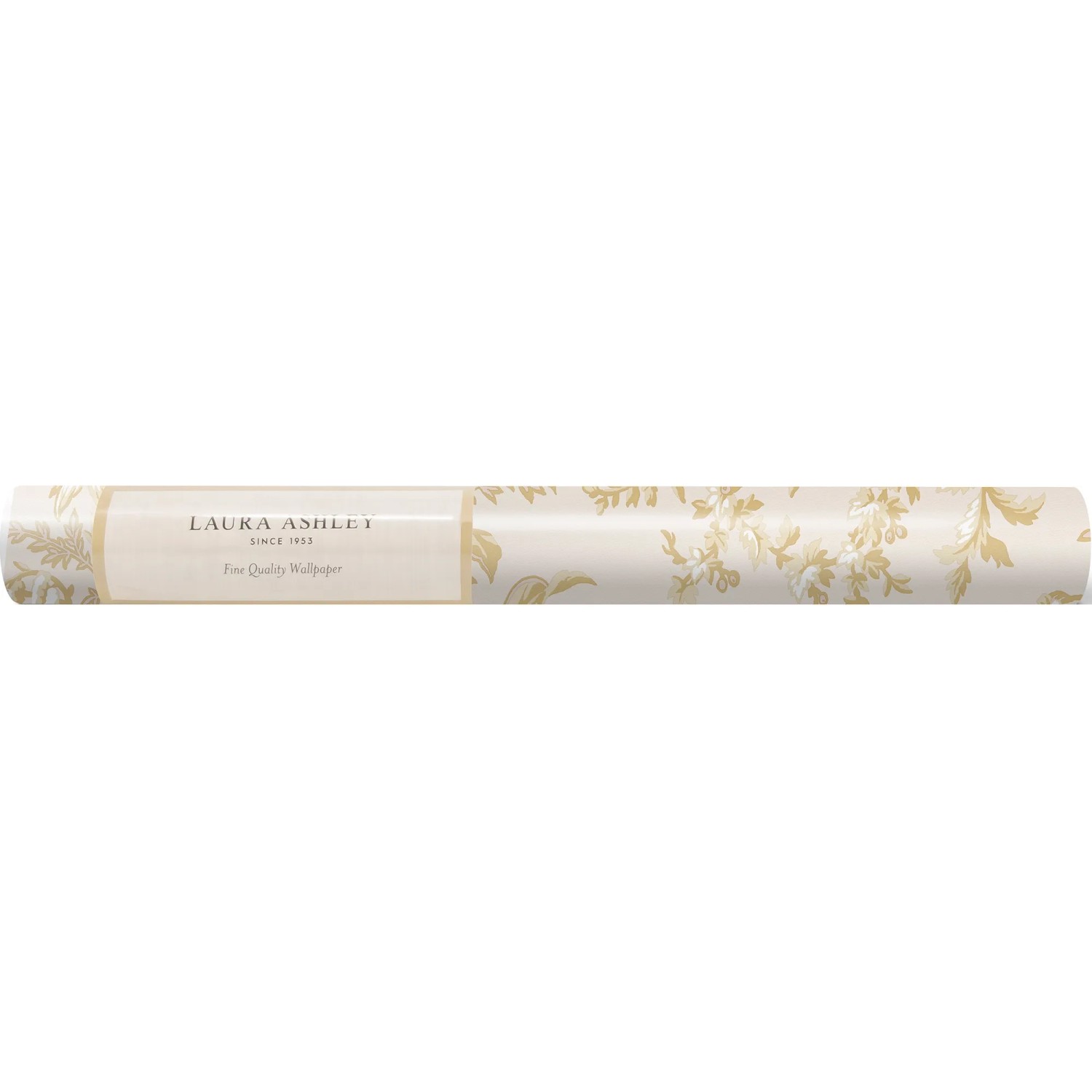 Laura Ashley Vliestapete Picardie Pale Gold, Rolle mit floralem Muster.