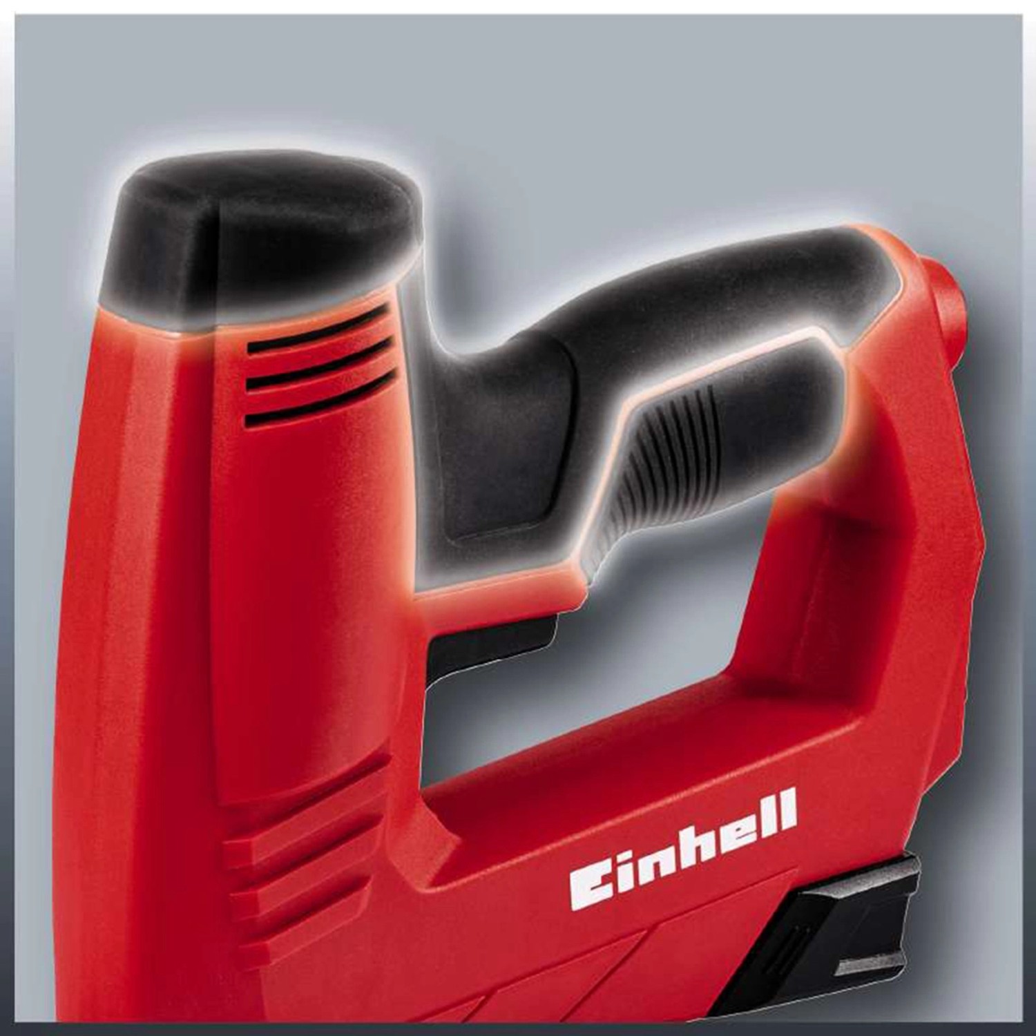 Einhell Elektrotacker TC-EN 20 E, roter Tacker mit schwarzem Griff.