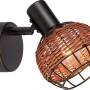 Deckenleuchte Buia mit Rattan-Optik, 1-flammig, E14, braun/schwarz.
