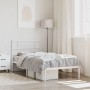 Weißes Metall Bettgestell 90x190 cm mit Kopfteil von vidaXL für Schlafzimmer.