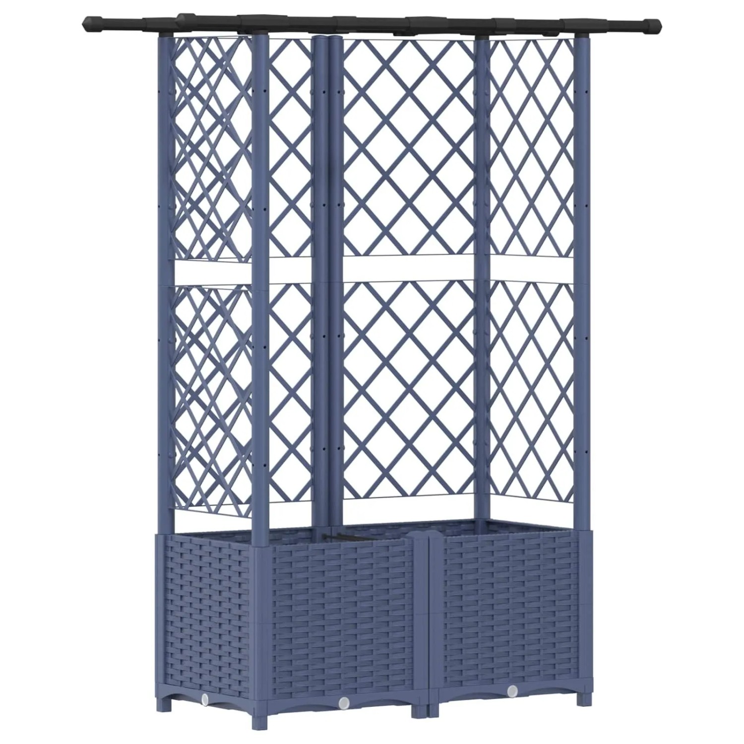 vidaXL Hochbeet mit Rankgitter und Dach Grau 124 x 40 x 138 cm PP 42032572