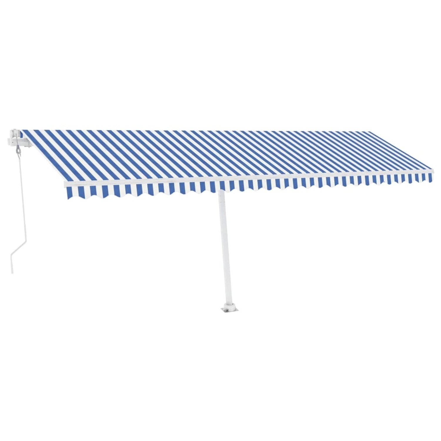 furnicato Standmarkise Automatisch 600x300 cm Blau/Weiß günstig online kaufen