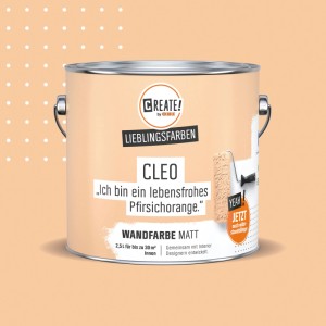 CREATE! by OBI Wandfarbe Lieblingsfarbe Cleo Pfirsichorange Matt 2,5 l