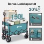 Sekey XXL Bollerwagen, faltbar, grün, 150L, für Camping & Freizeit.