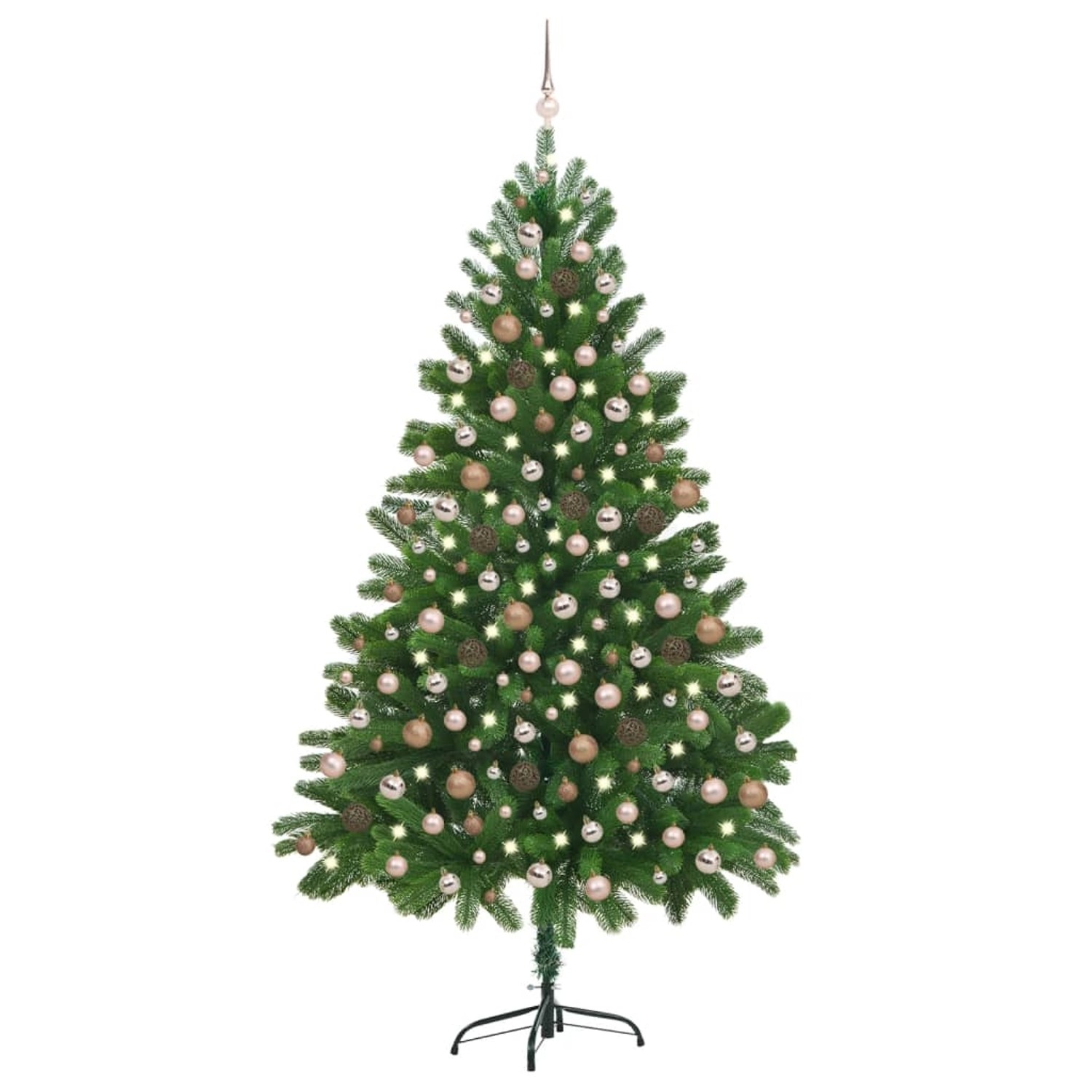 vidaXL Künstlicher Weihnachtsbaum mit LEDs   Kugeln 210 cm Grün Modell 2