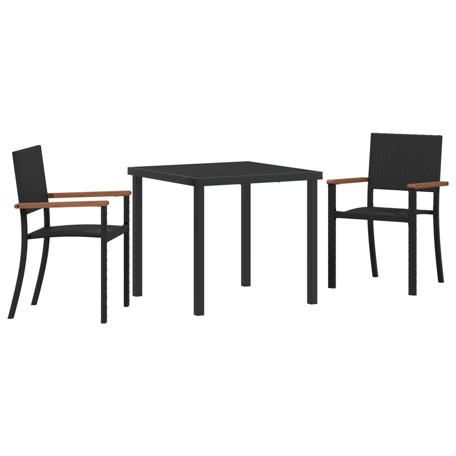 vidaXL Garten Essgruppe 3-Tlg Schwarz Poly Rattan 3379415 günstig online kaufen
