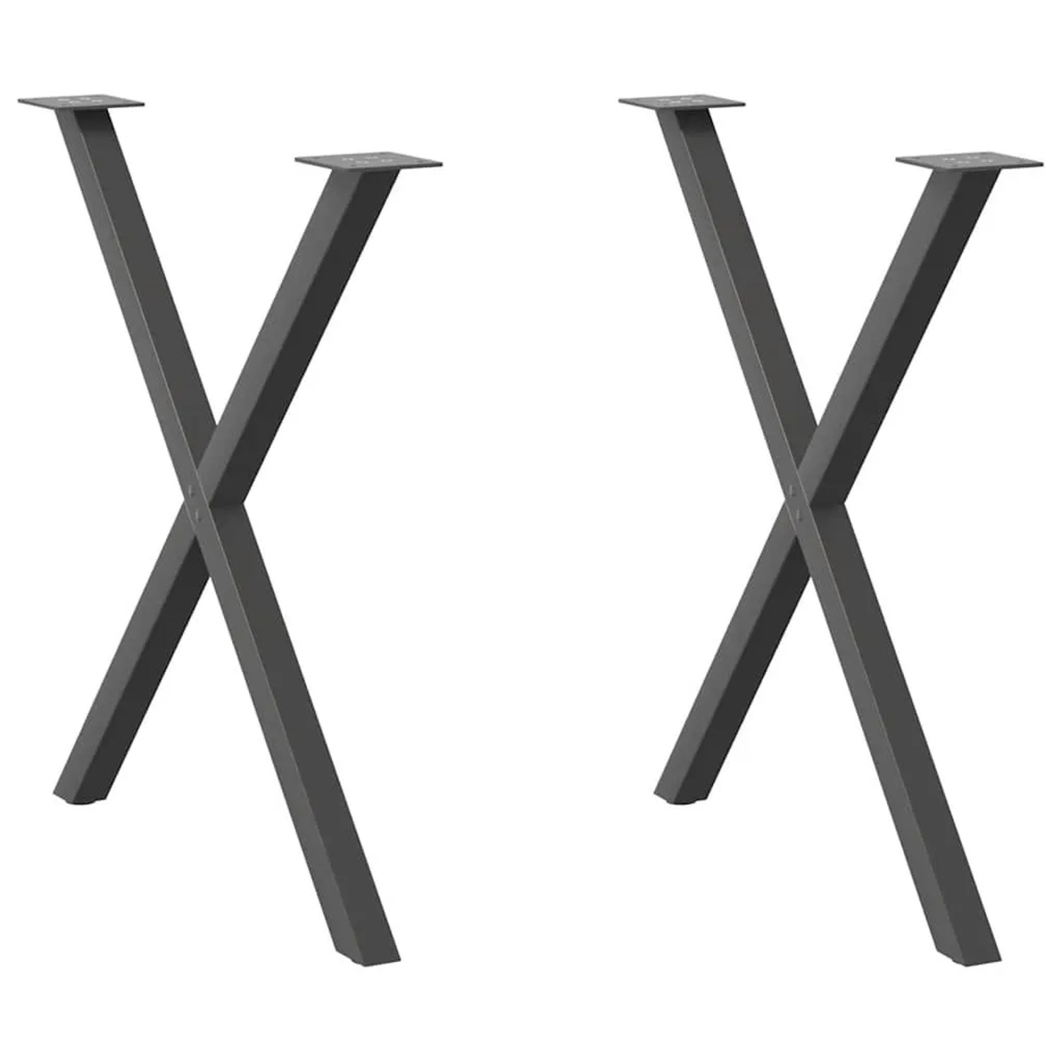 vidaXL Esstischbeine X-Form 2 Stk Anthrazit 80x72-73 cm Stahl 4012922