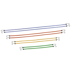 Las Gepäckarm Set, 8-teilig, Spanngurte in verschiedenen Farben und Längen mit Haken.