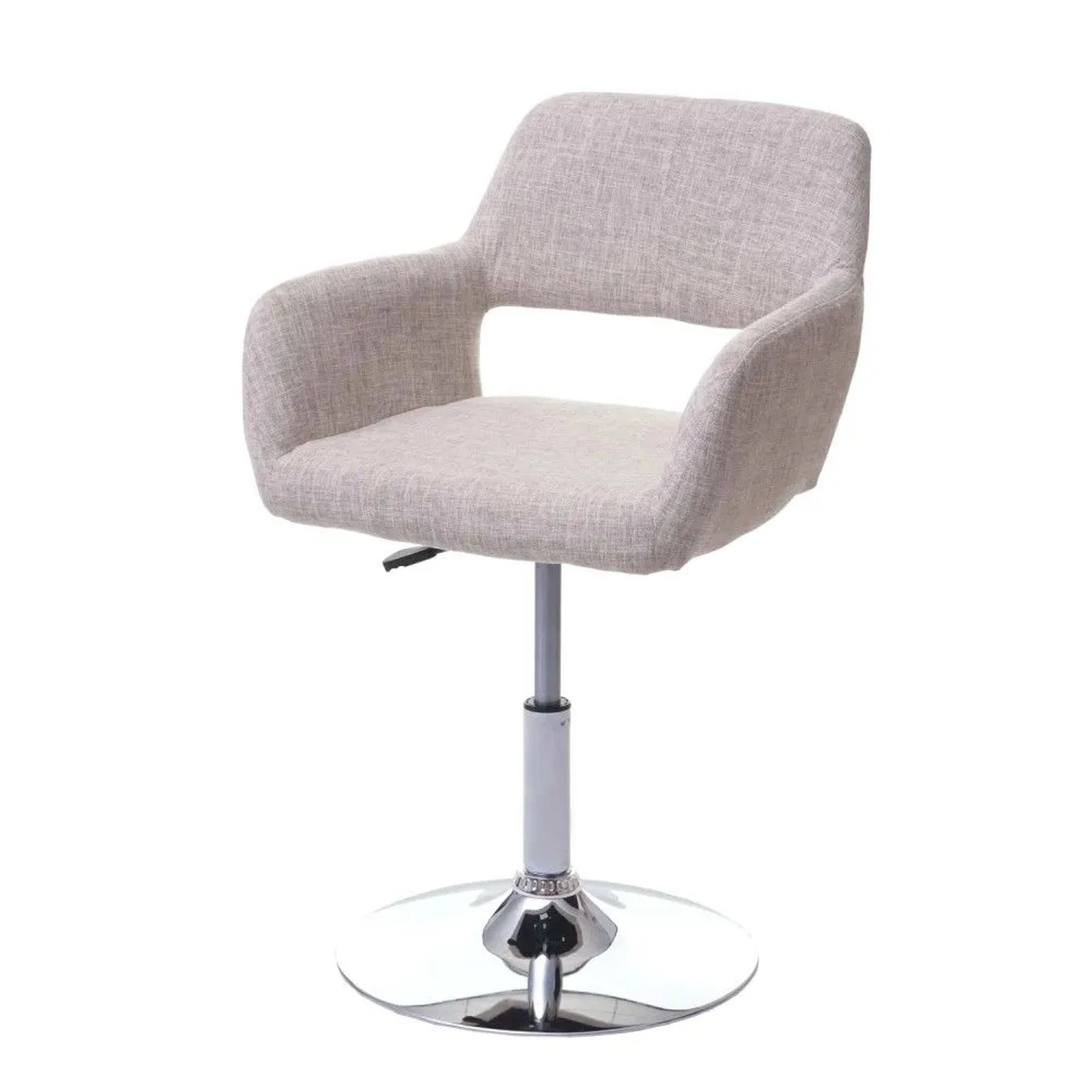 MCW Esszimmerstuhl A50 III Stoff/Textil Creme/grau Chromfuß