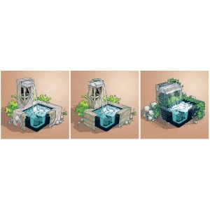 Ubbink Nevada LED Wasserfall-Set mit Pumpe und Becken, verschiedene Ausführungen.