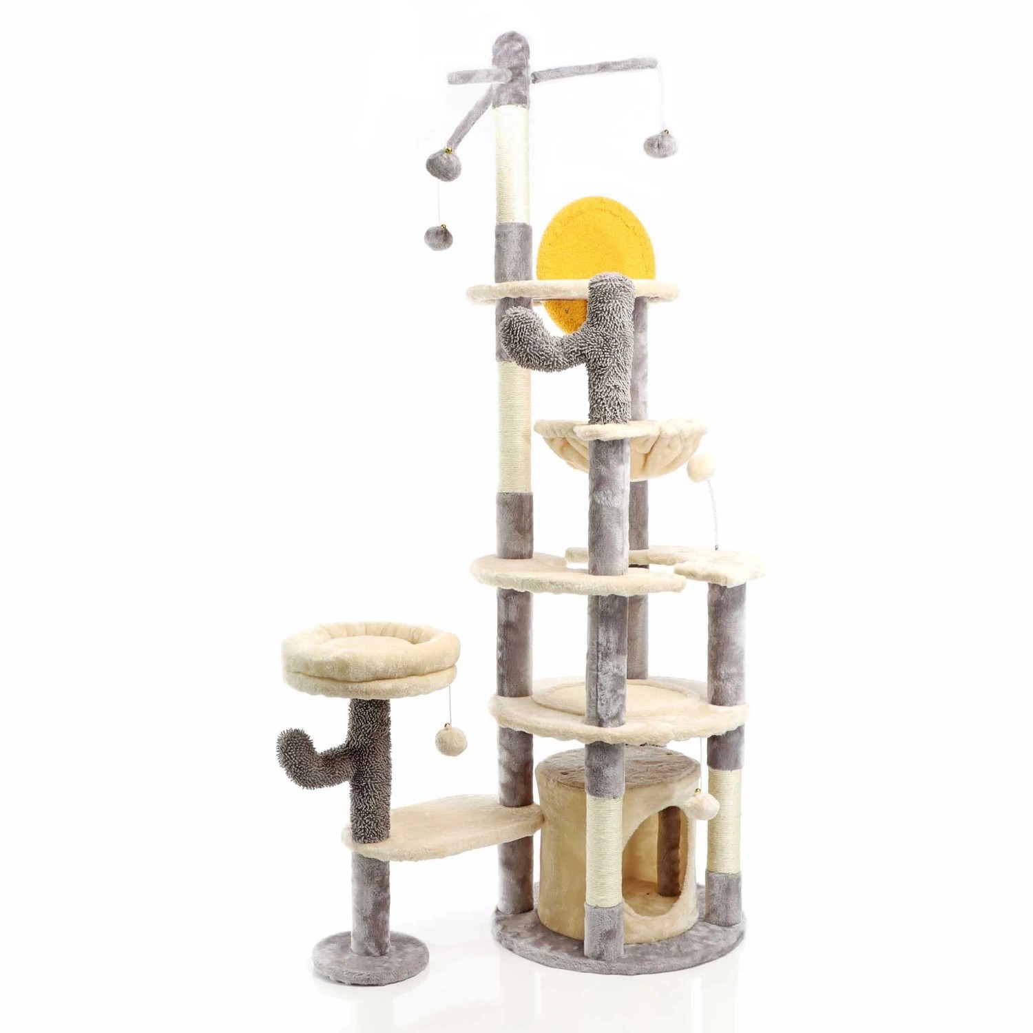 Fudajo Kratzbaum Kaktusdesign Hellgrau 172Cm Katzenkratzbaum Katzenbaum Katze