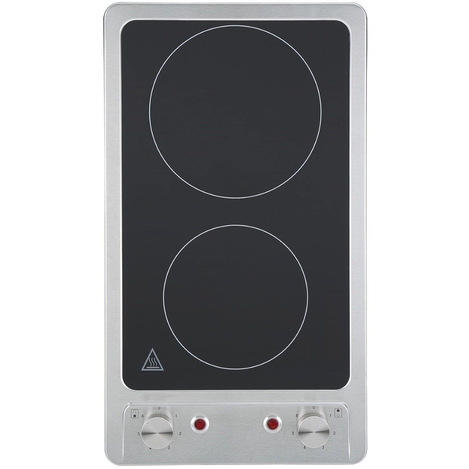 Respekta Glaskeramikkochfeld für Miniküche KB150WWBMICG mit zwei Kochzonen und Drehreglern.