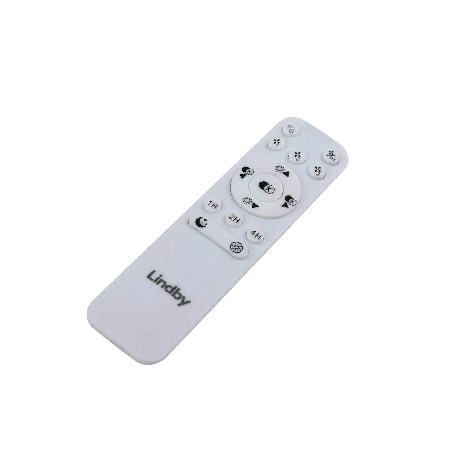Fernbedienung für Lindby LED Deckenventilator Mace zur Steuerung von Licht und Ventilator.