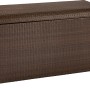 Braune Kissenbox Davenport XXL aus Polyrattan, 95x165x73 cm, zur Aufbewahrung von Gartenauflagen.