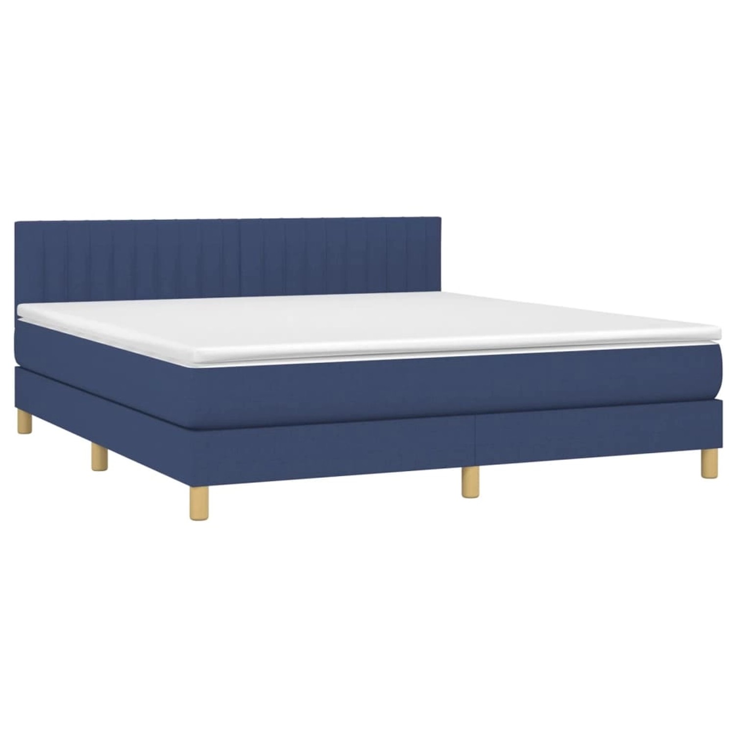 vidaXL Boxspringbett mit Matratze & LED Blau 180x200 cm Stoff 3133899 günstig online kaufen