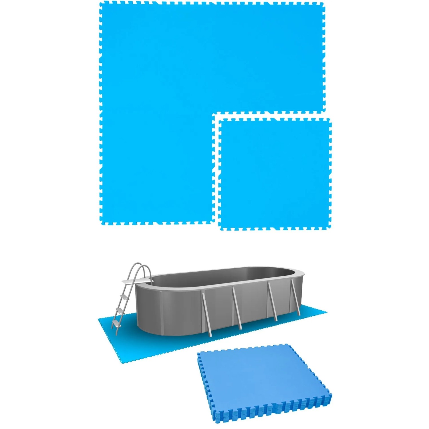 eyepower Poolunterlage 81 x 81 cm 8er Set Blau