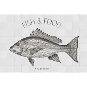 ESTAhome Wandtattoo Fisch Schwarz, 70x46,5cm. Selbstklebendes Wandbild für Küche.