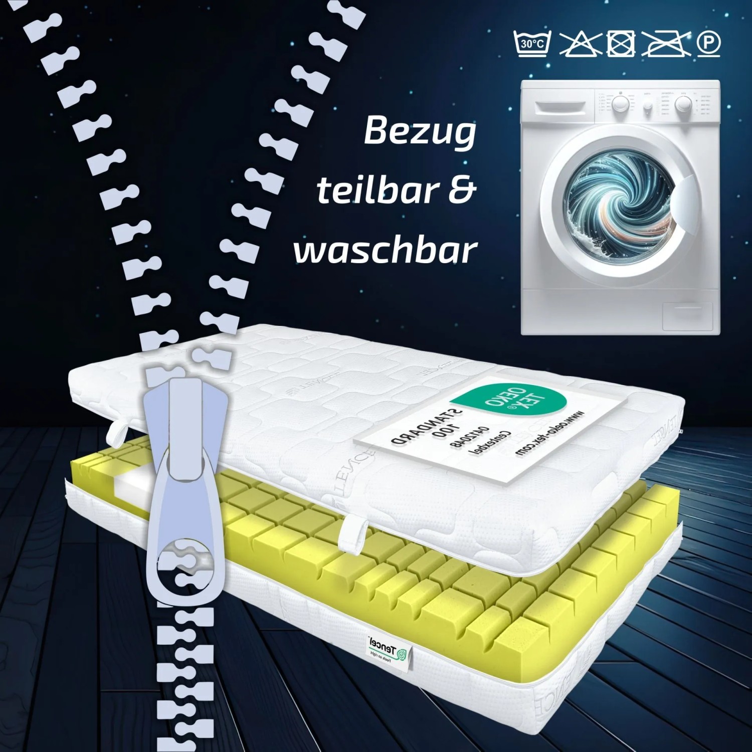 Matratzen Perfekt Kaltschaummatratze TerraMed Visco 140 x 200 cm Härtegrad H3 9 Zonen Visco-Schulterkomfortzone 22 cm Höhe_4