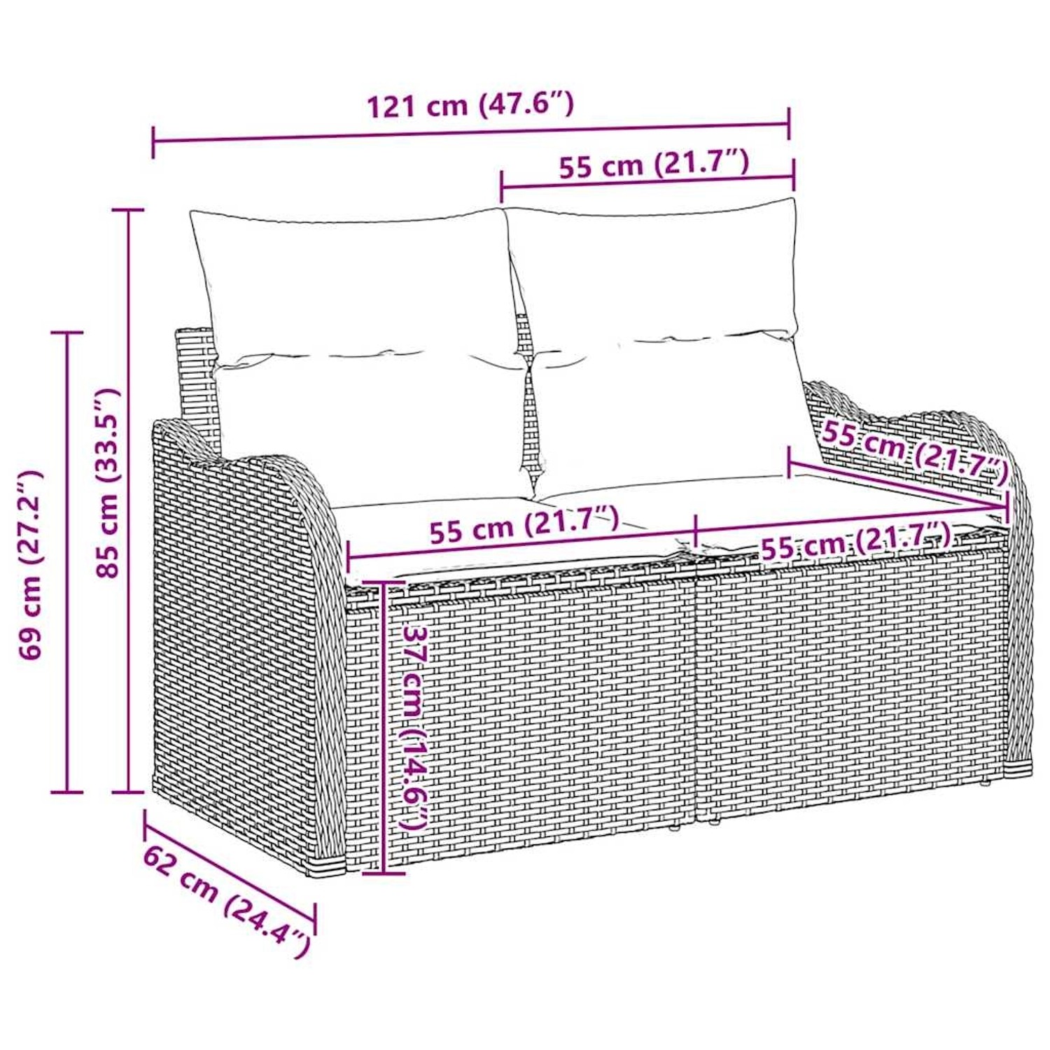 vidaXL Garten-Sofa-Set 6-Tlg Beige Poly Rattan 3347456 günstig online kaufen