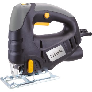CMI Stichsäge C-STS-650: Elektrische Stichsäge in Schwarz/Grau mit Metallsägefuß.