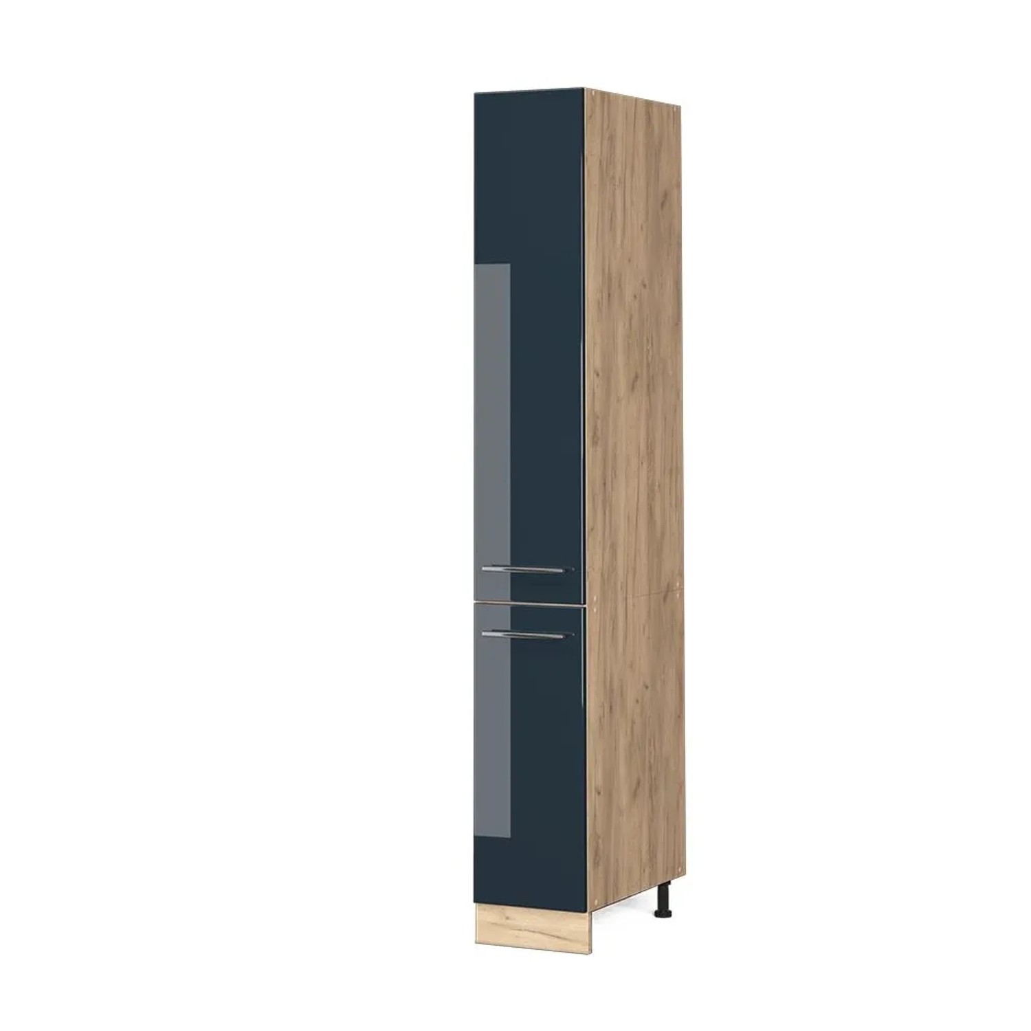 Vicco Apothekerschrank Fame-Line DunkelBlau Hochglanz Goldkraft Eiche 30 cm