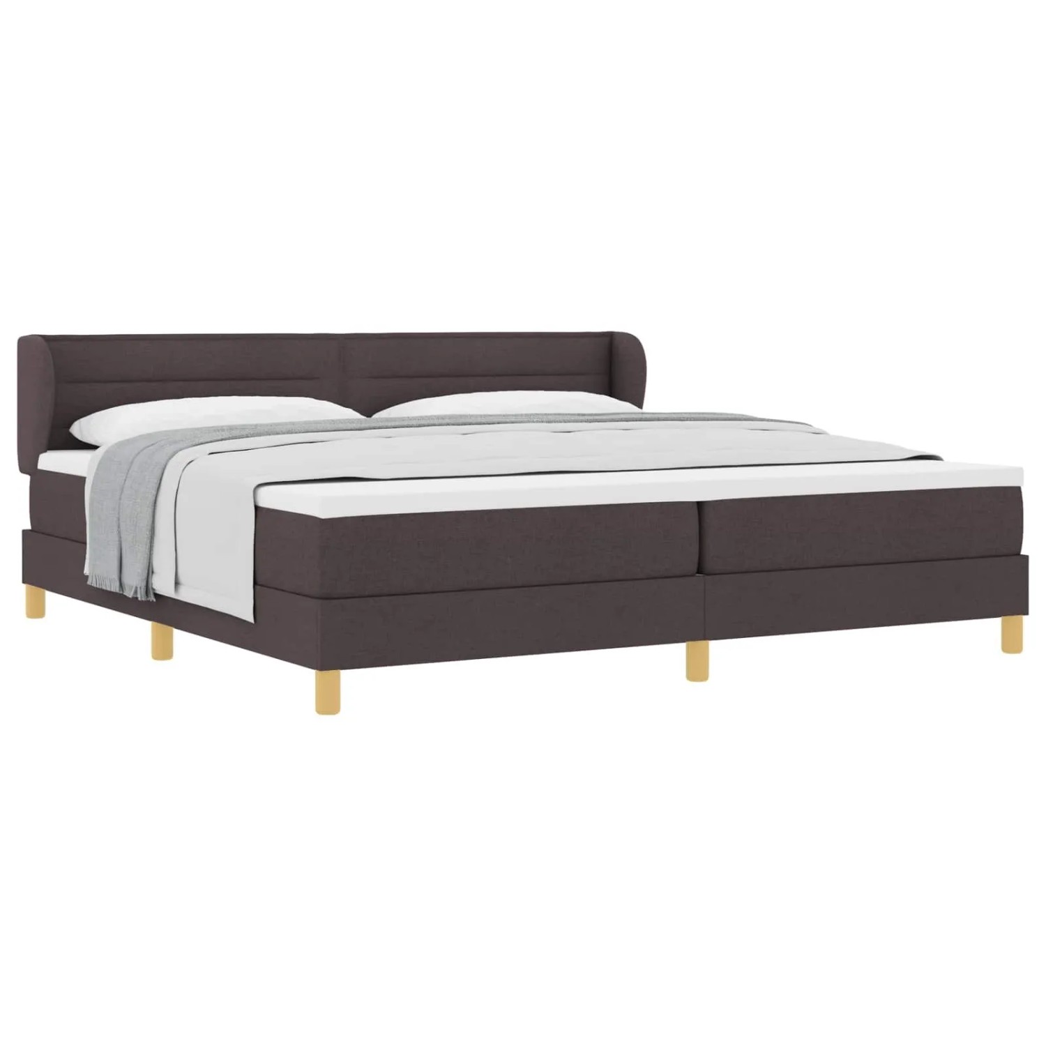vidaXL Boxspringbett mit Matratze Dunkelbraun 200 x 200 cm Stoff 3340174