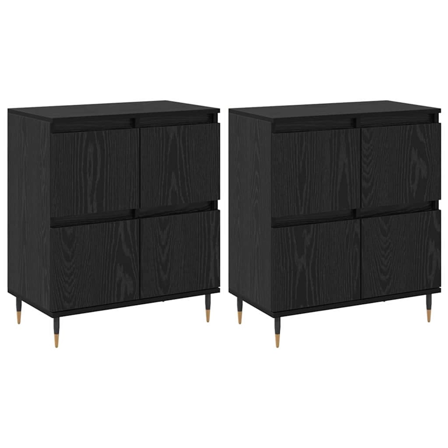 vidaXL Sideboards 2 Stk Schwarz Eichen-Optik 120 x 35 x 70 cm 3394529 günstig online kaufen
