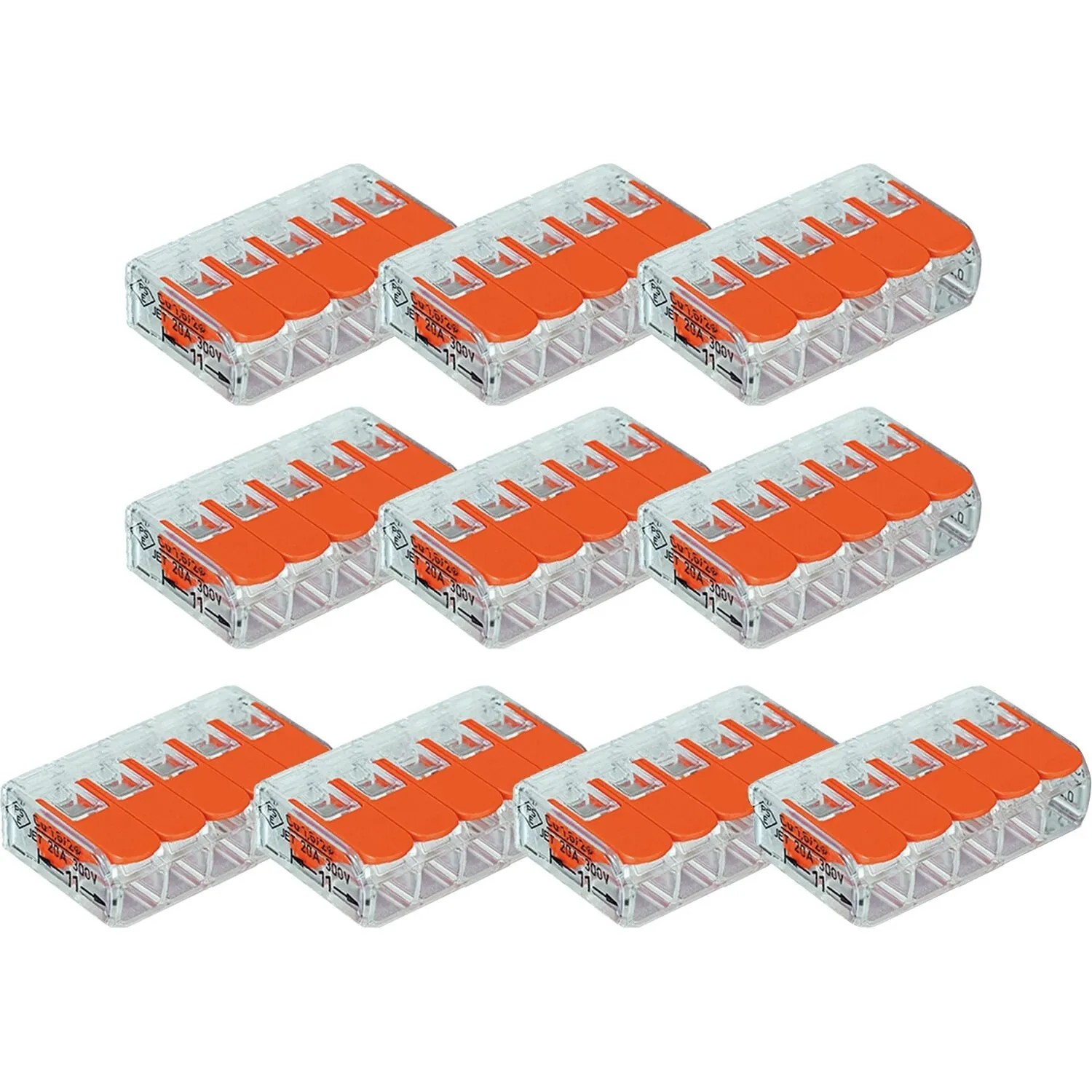 vasalat Set WAGO 221 Verbindungsklemmen 5-polig 0,14-4 mm² mit Hebel 10 Stück