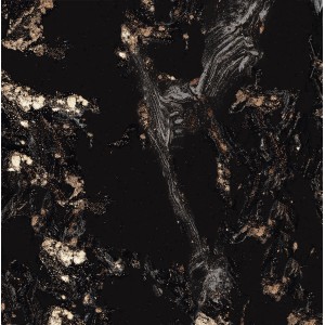 Feinsteinzeug Bodenfliese in Gold, 60x60 cm, polierte Marmor Optik für Innenräume.