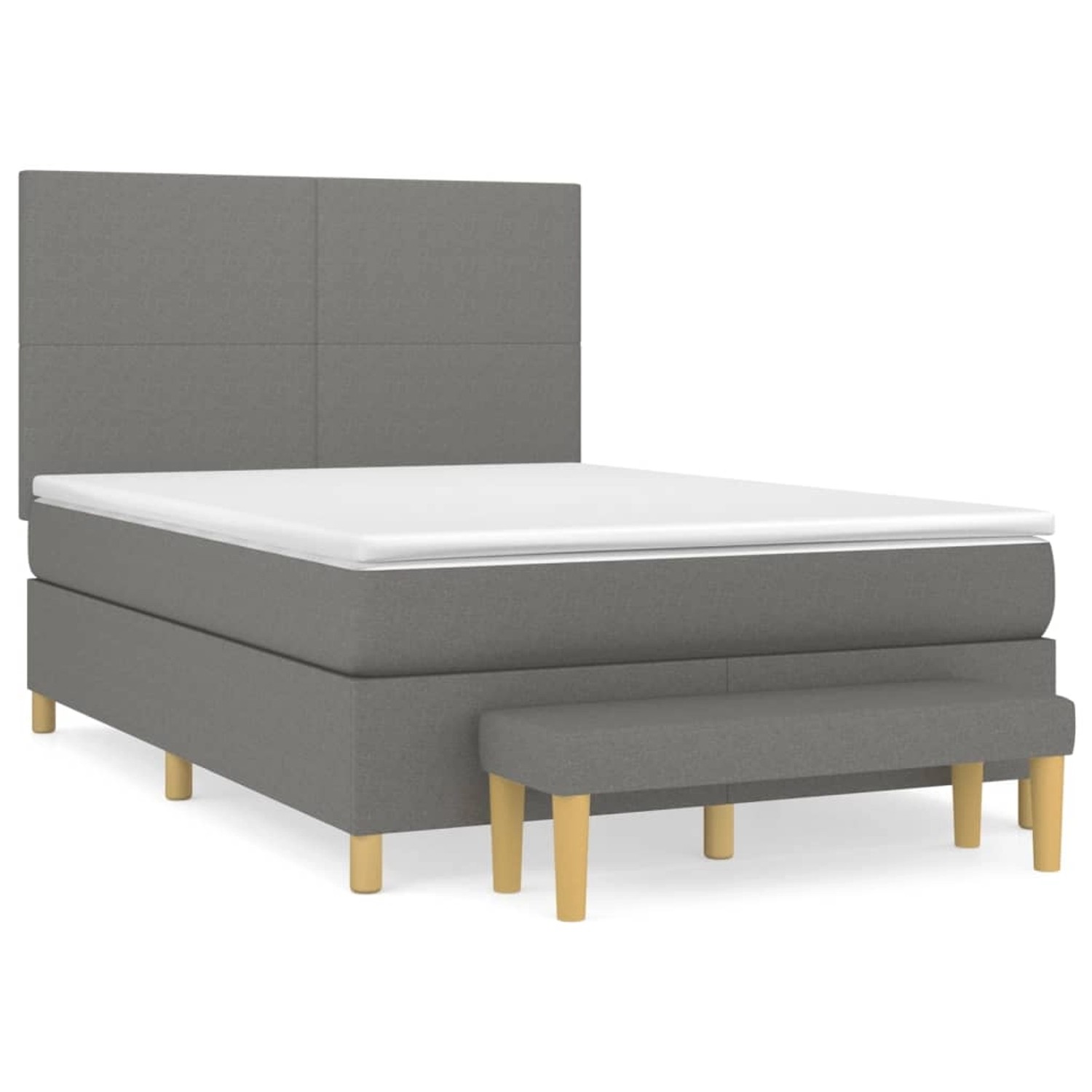 vidaXL Boxspringbett Boxspringbett mit Matratze Dunkelgrau 140x190 cm Stoff günstig online kaufen