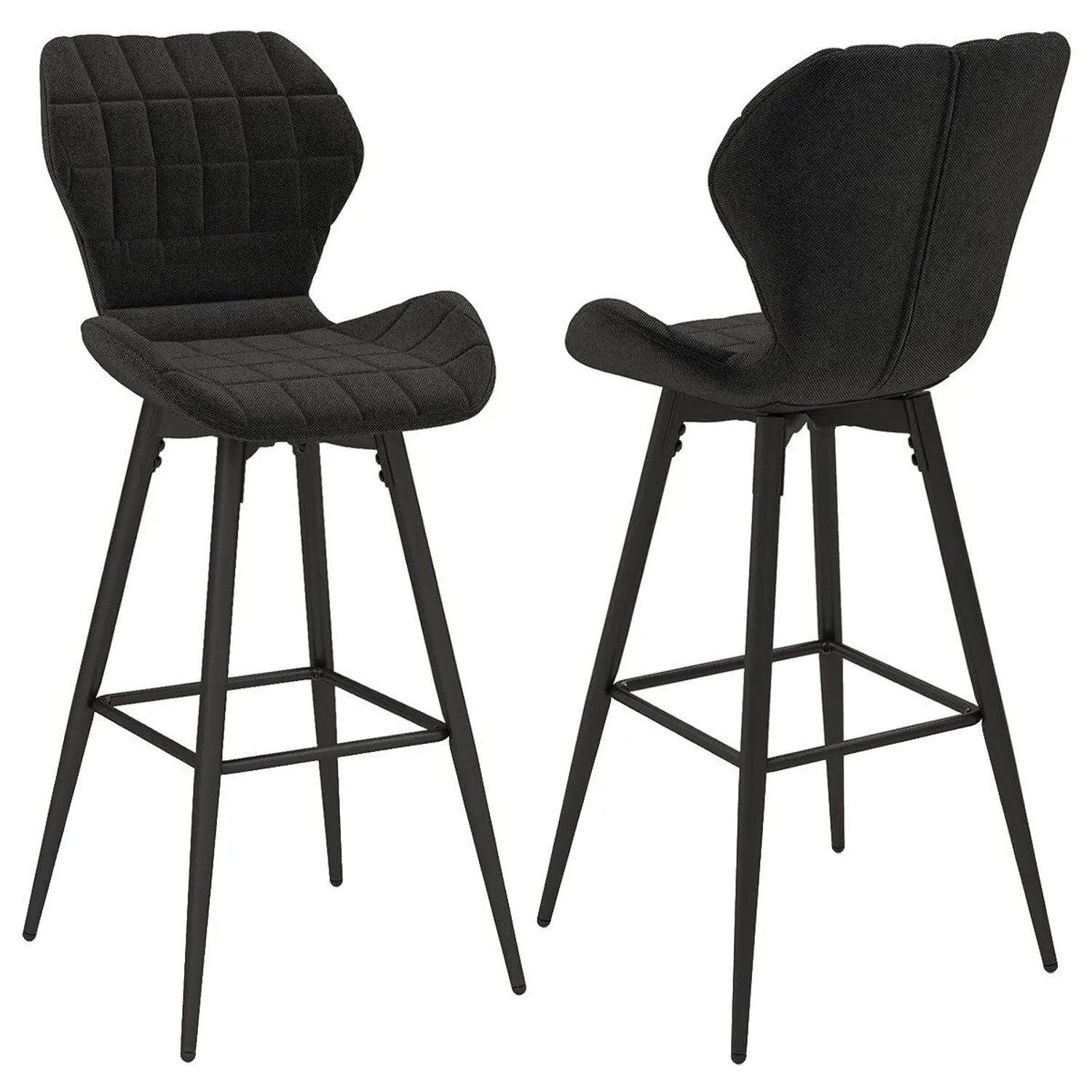 Costway 2er Barhocker Set mit Rückenlehne & Fußstütze 51 x 48 x 104 cm