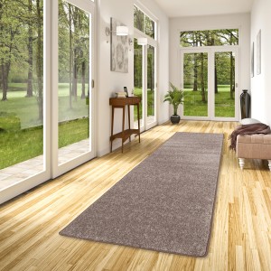 Snapstyle Hochflor Teppichläufer Cottage Taupe, 80x200 cm im Flur.