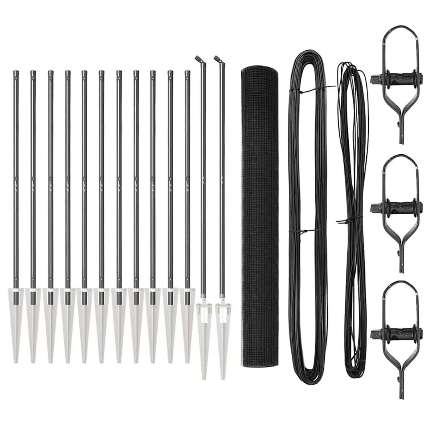 vidaXL Zaunpfosten Grau 25 x 1,2 m 12 x 12 mm Masche Stahl und PVC 3352202 günstig online kaufen