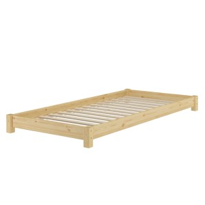 Erst-Holz Massivholzbett Futonbett Einzelbett 90 x 200 cm Kiefer Massiv Modell 51 Rollrost inkl.