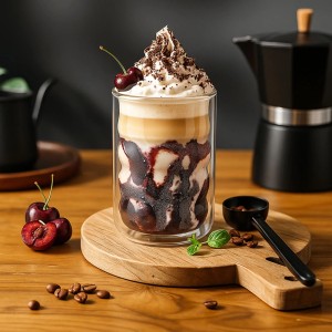 Relaxdays Latte Macchiato Gläser 6er Pack Borosilikatglas Transparent Doppelwandig mit Löffel 350 ml